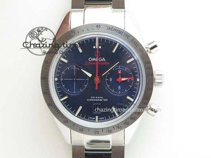 0408 Planet Ocean Master Chrono 45mm SS OM 1:1 Best Edition Black Dial On Orange Rubber Strap A Attractive 8170